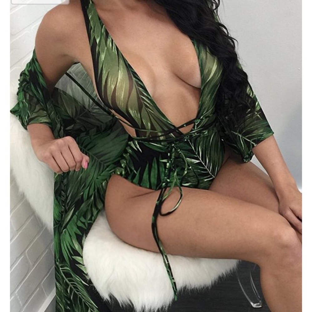 One Piece Swimsuit With Coverup